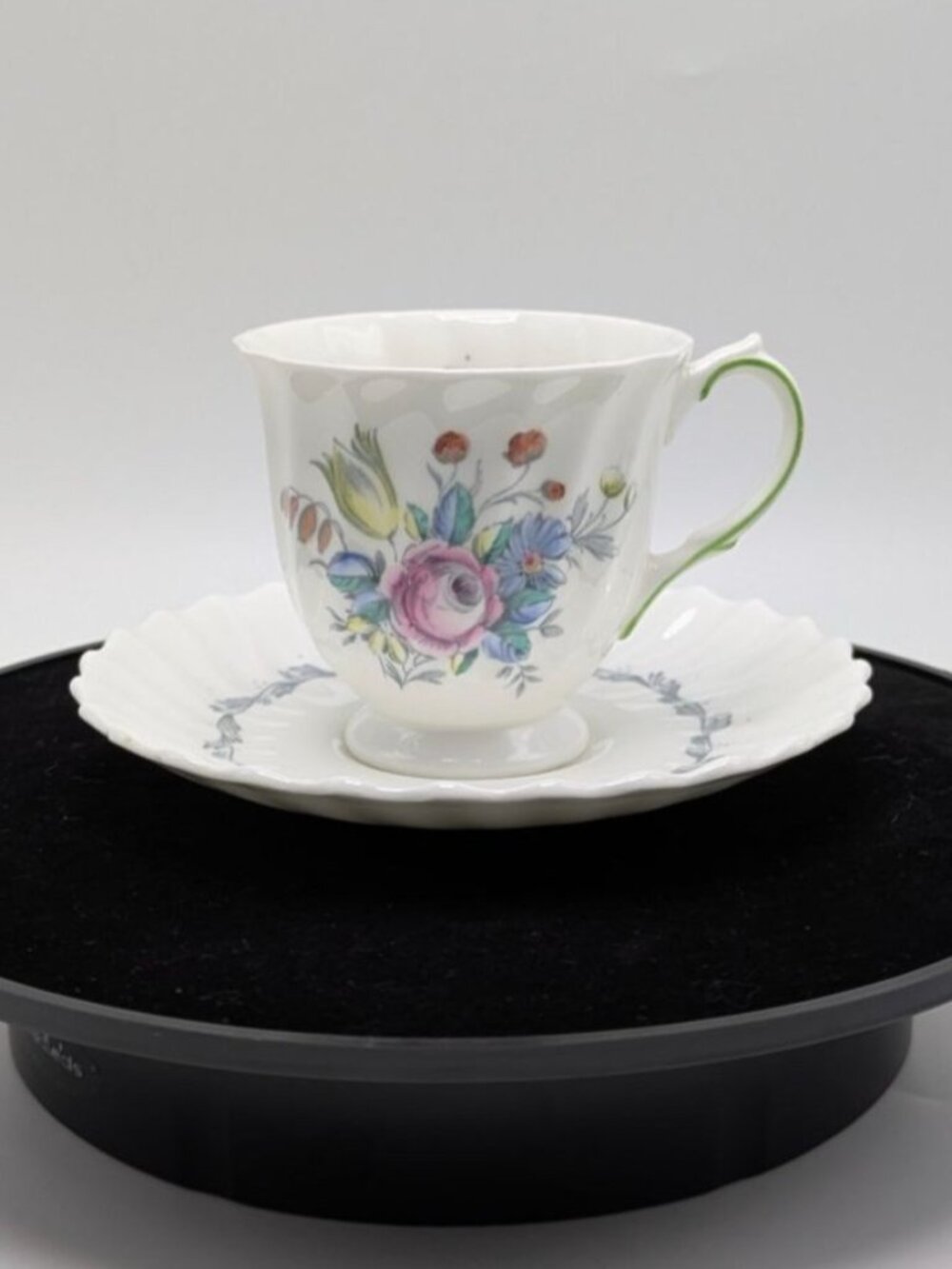 Royal Doulton Chelsea Rose Fine Bone China Demitasse Cup & Saucer Floral White